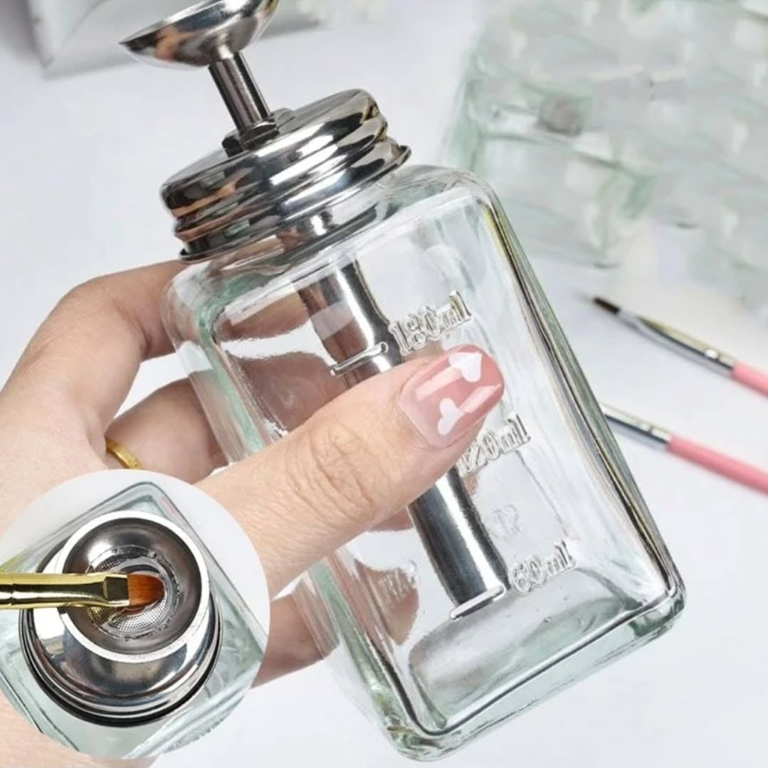 Acrylic /Alcohol Glass Dispenser Pump with Lid (180ml)