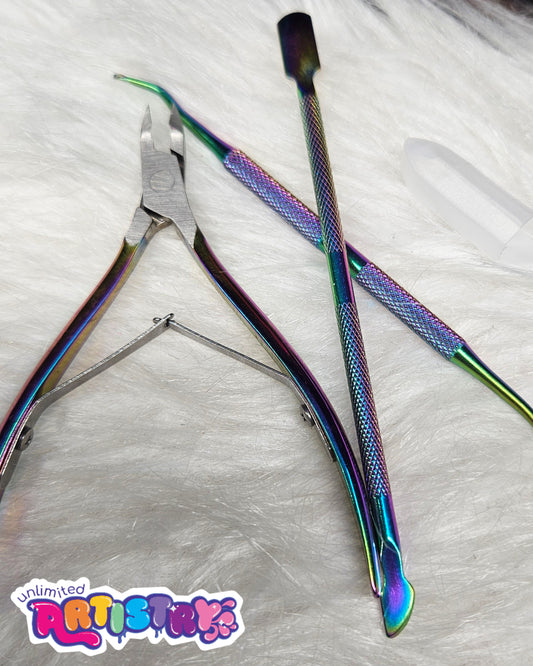 Essential tool Set 3pc | Rainbow Chrome