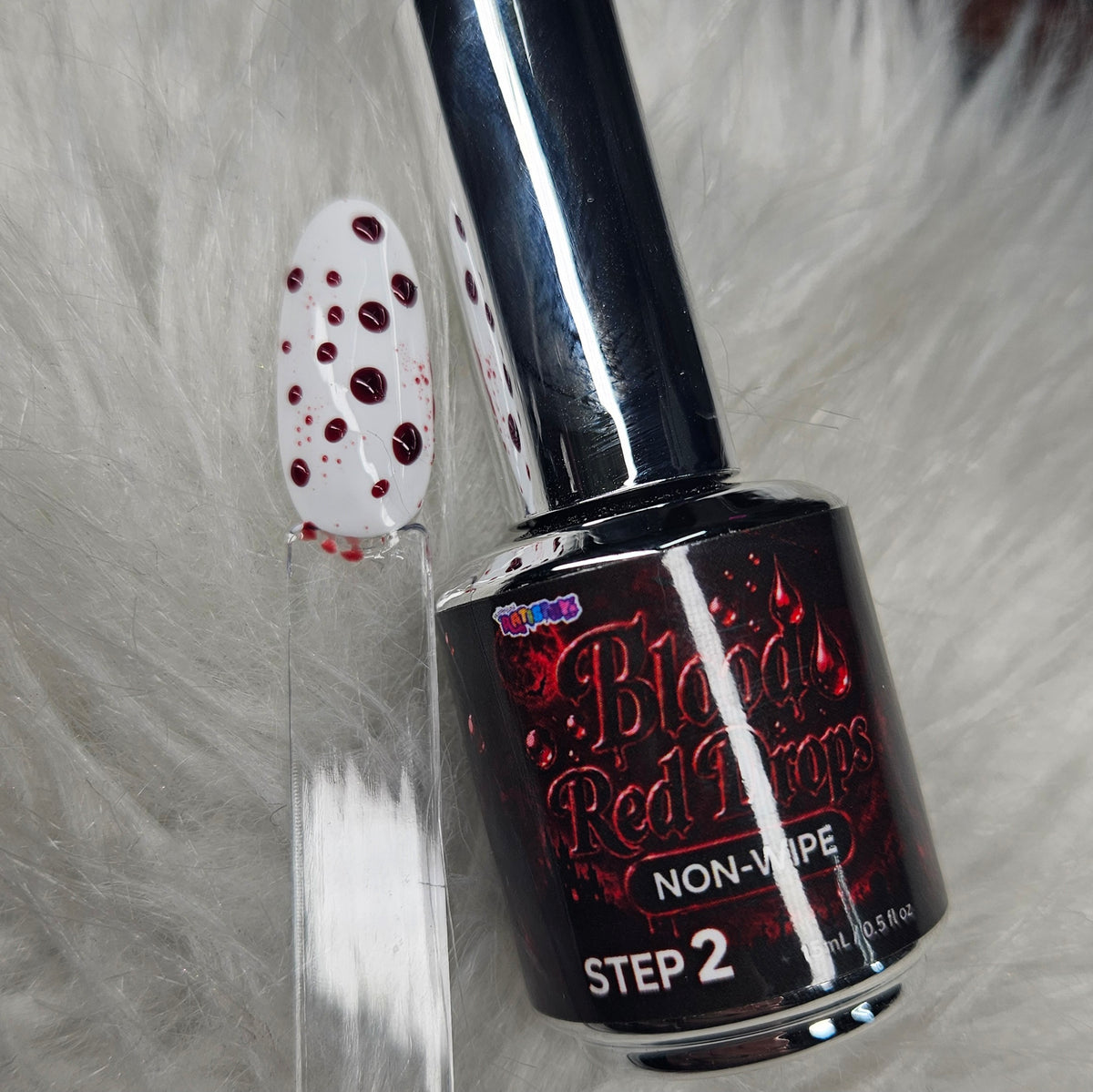 BLOOD RED Water Drops Top Coat | Step 2