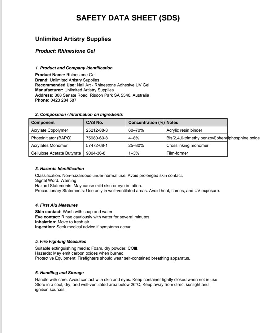 NON-WIPE RHINESTONE GEL