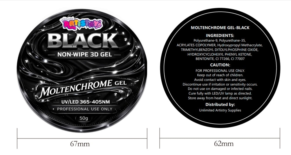 BLACK NON-WIPE 3D GEL | 50g