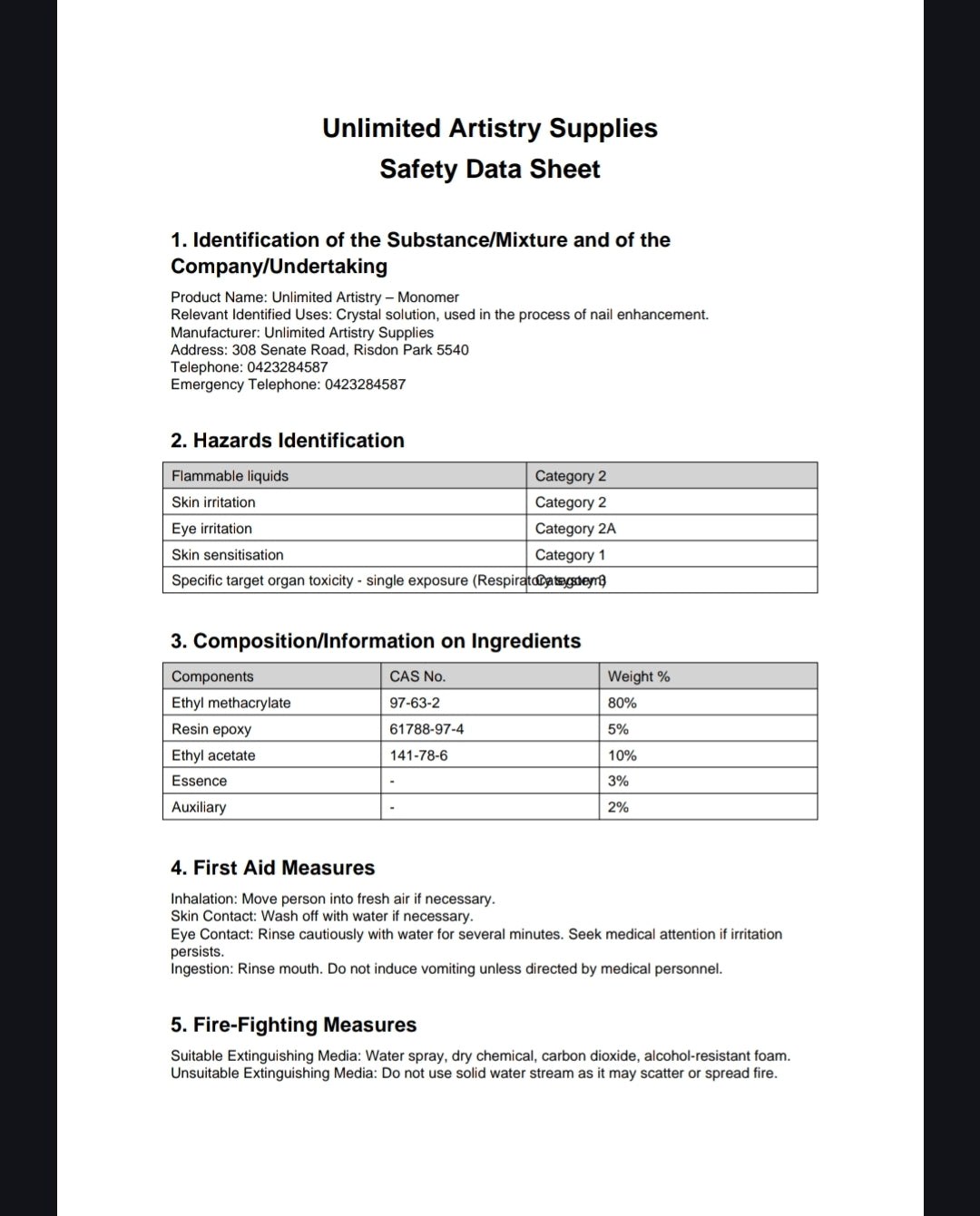 Acrylic Monomer | 500ml Peach