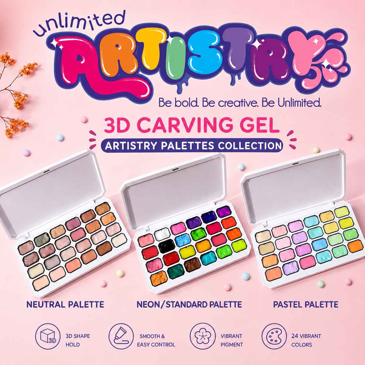 3D Carving Gel Artistry Palattes | Neon/Standard