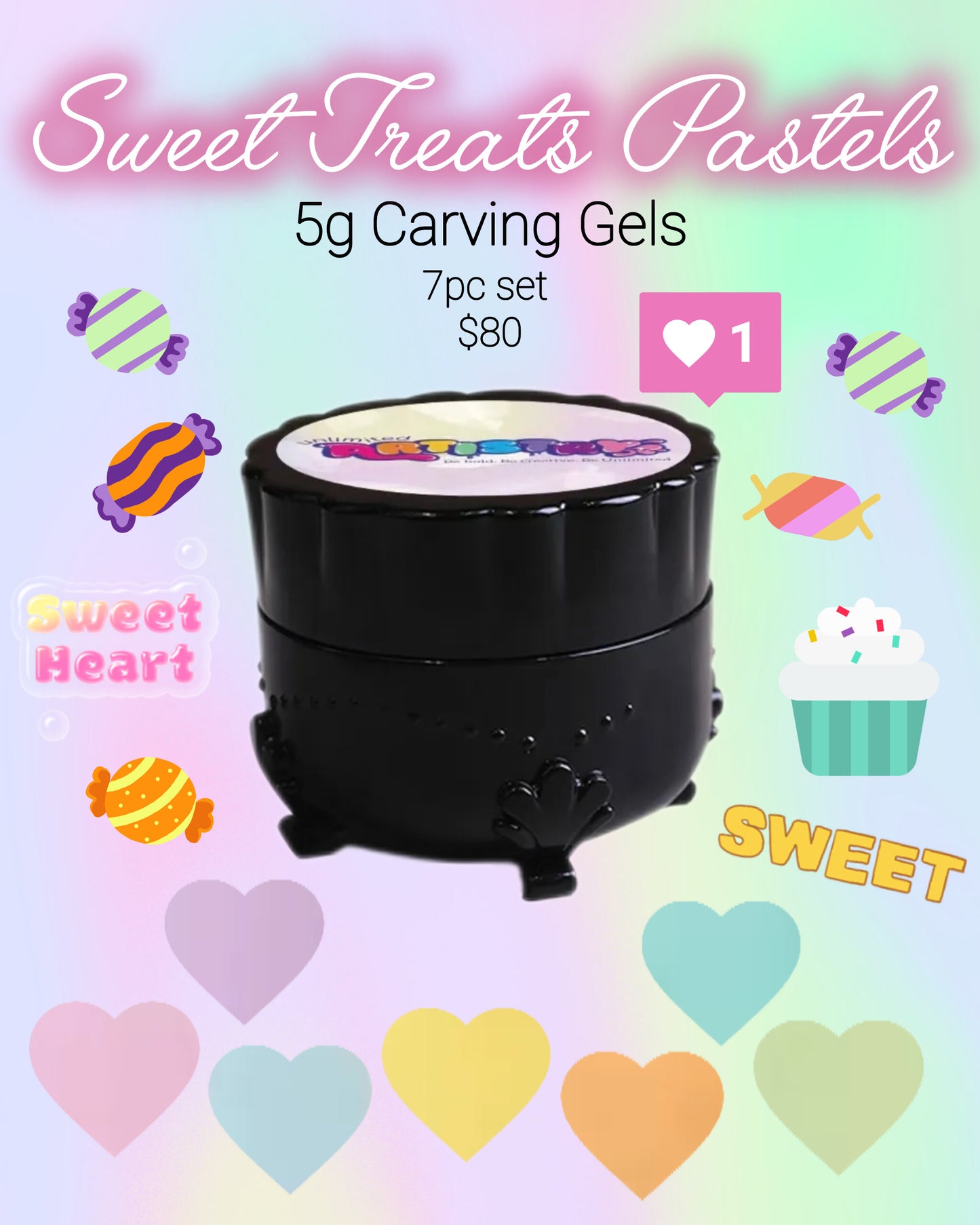 Sweet Treats Pastel Collection | carving Gels 7pc